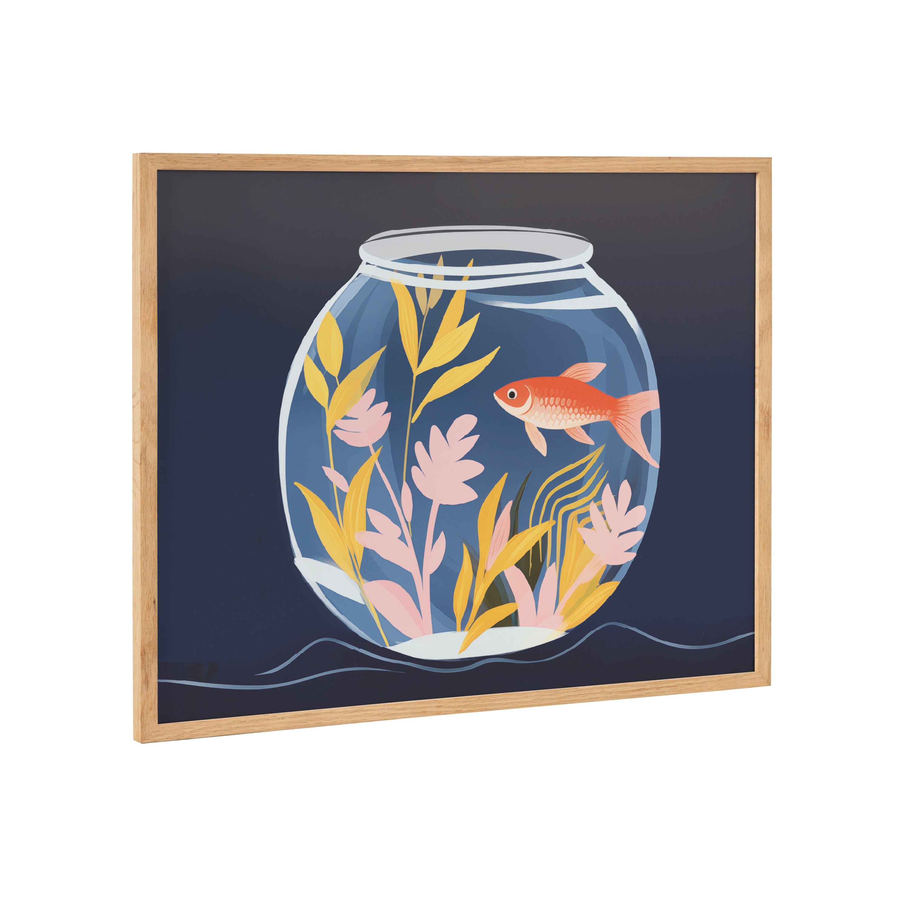 Gallery Pet Goldfish Cute Botanicals Fish Tank Print by The Creative Bunch Studio