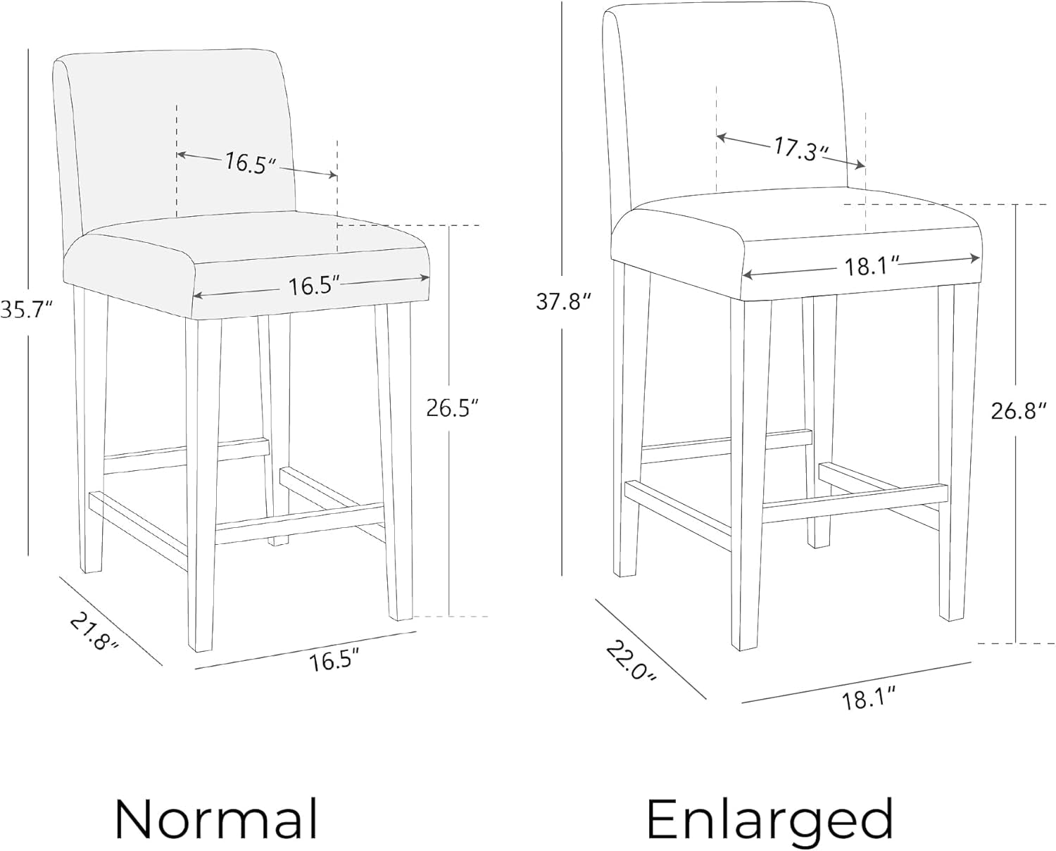 Comfortable Upholstered Bar Stools Set of Three