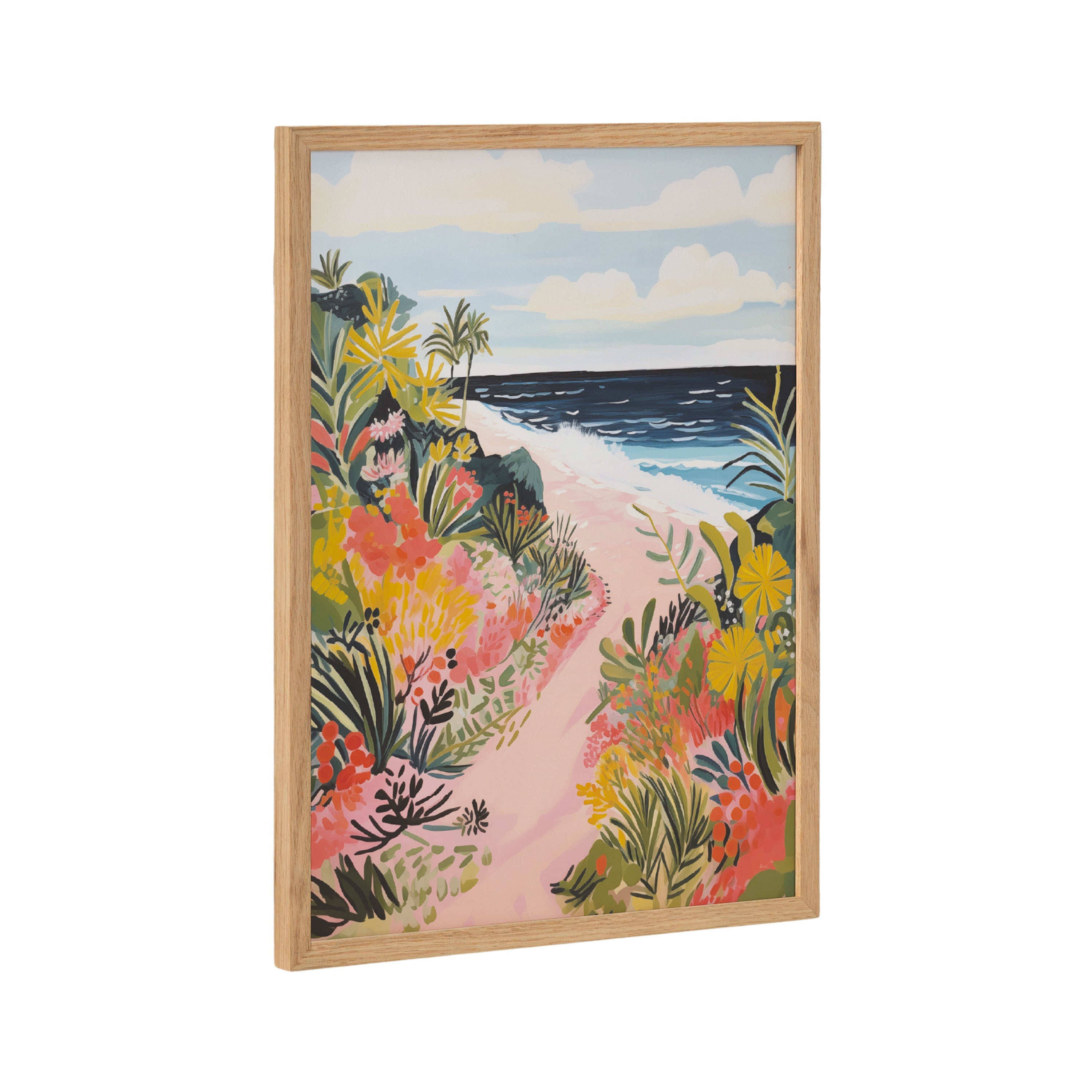 Gallery Tropical Bright Ocean Path Landscape Print by The Creative Bunch Studio
