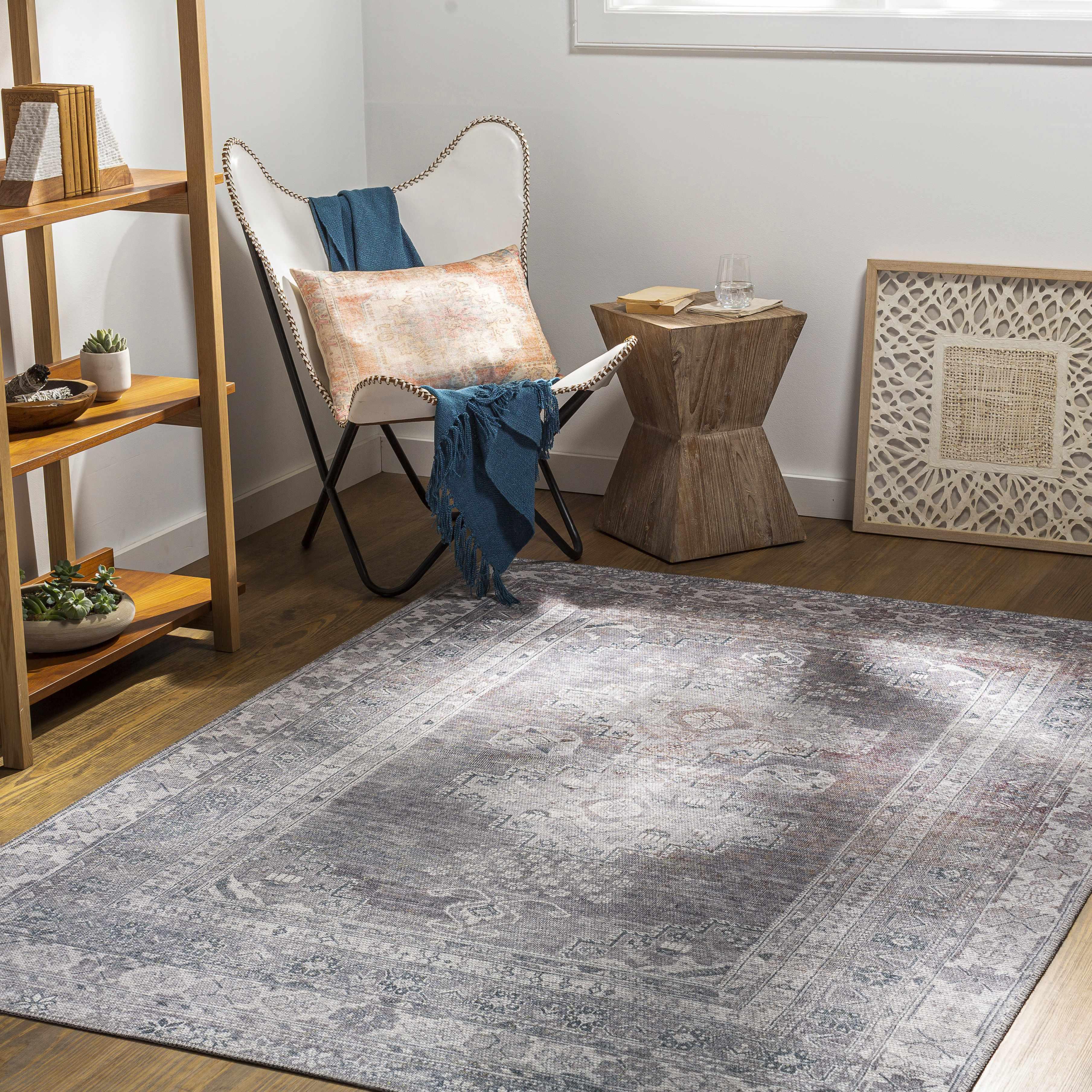 Baltinglass Gray Washable Rug - PRHOMZ