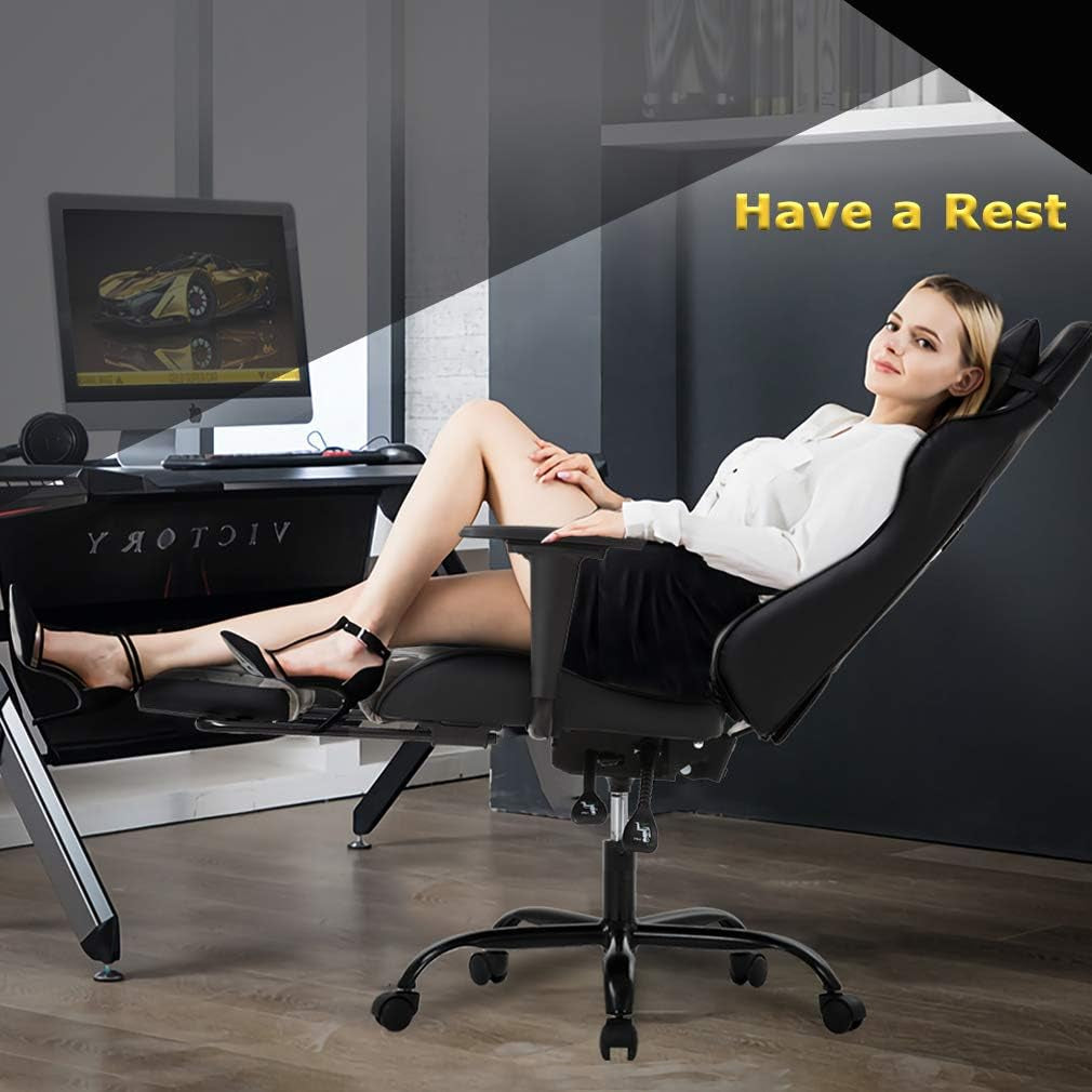 Ergonomic PU Leather Gaming Chair With Lumbar Support