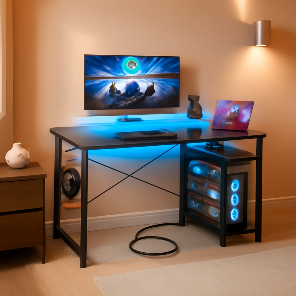 RGB Gaming Desk 40 Inch With LED Lights For Home Office