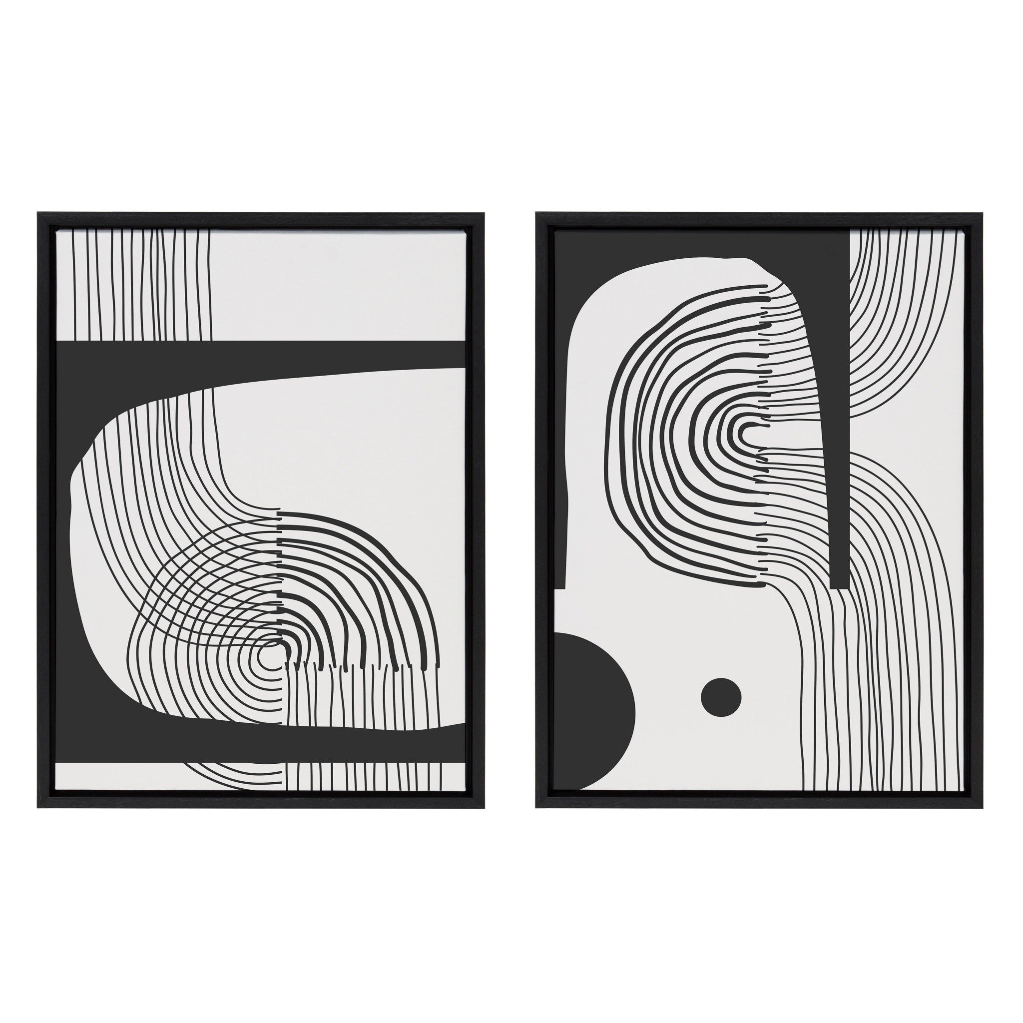 Sylvie Abstract Minimal C and D Framed Canvas by The Creative Bunch Studio