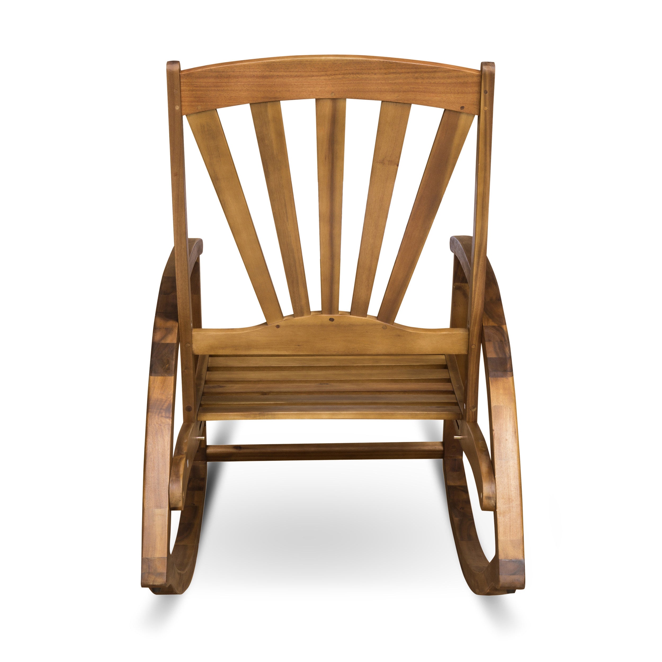 Outdoor Acacia Wood Rocking Chair with Retractable Foot Panel