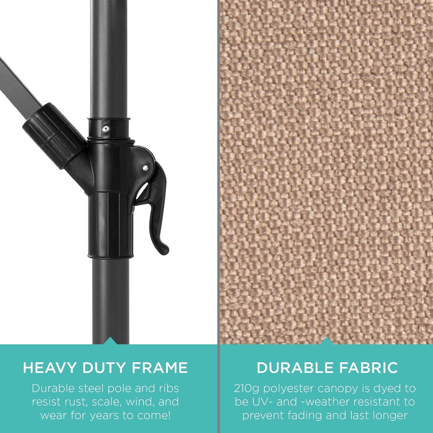 10 Ft Offset Patio Umbrella With Easy Tilt Adjustment And 8 Ribs Polyester Shade For Backyard Poolside