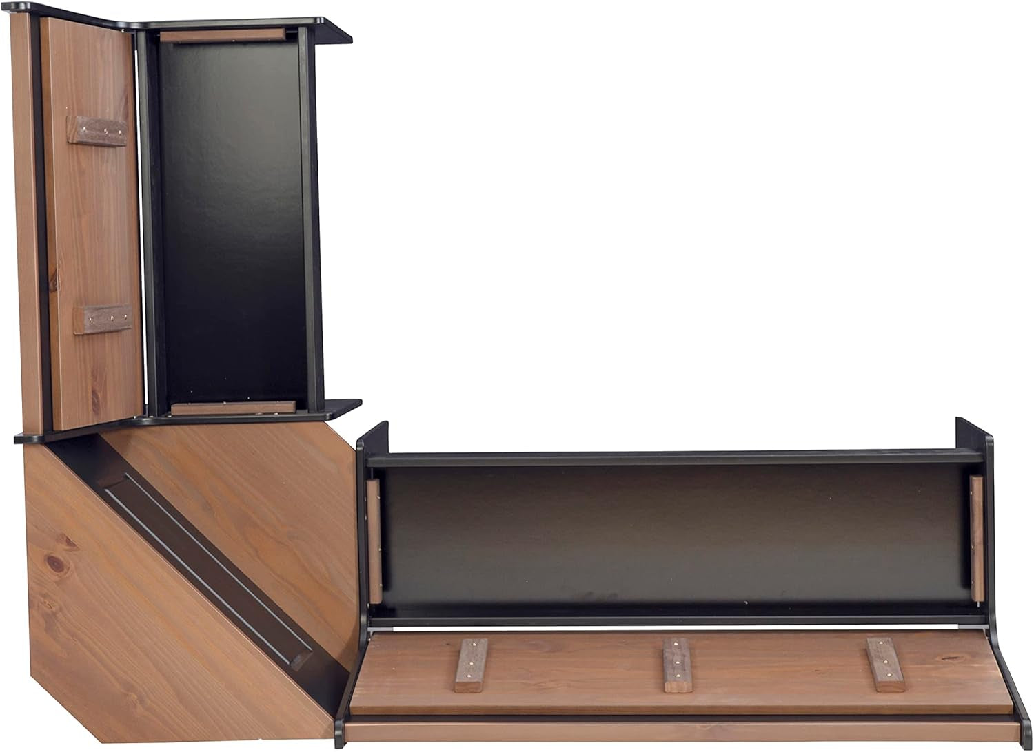 Black Pecan Five Seat Dining Set With Storage Benches