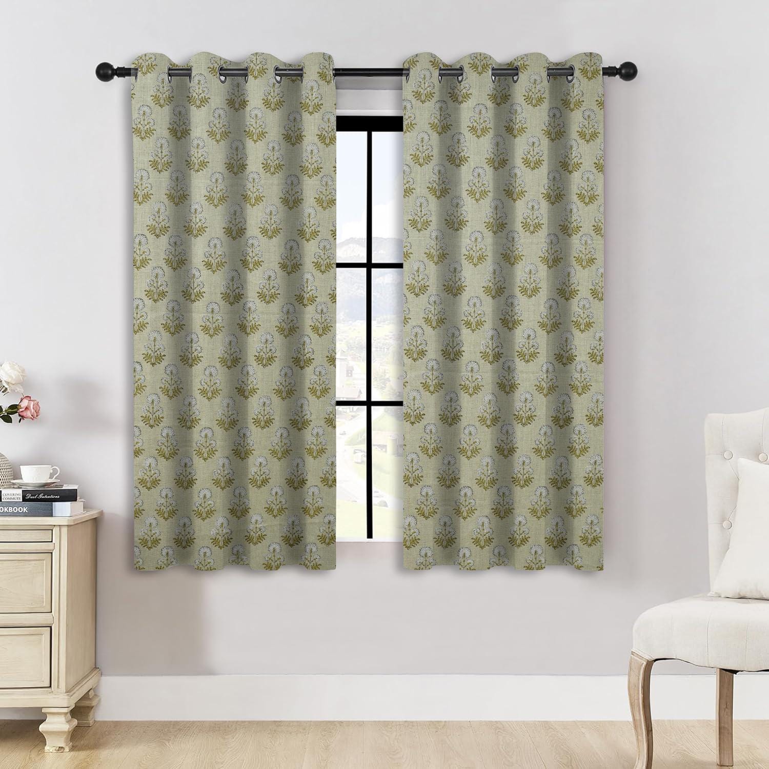 Block Print Rishi Grommet Linen Curtains