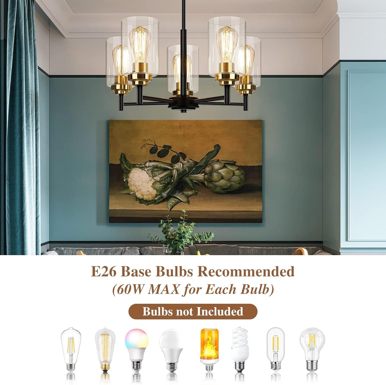 Nineteen Point Eight Inch Black Adjustable Chandelier-4