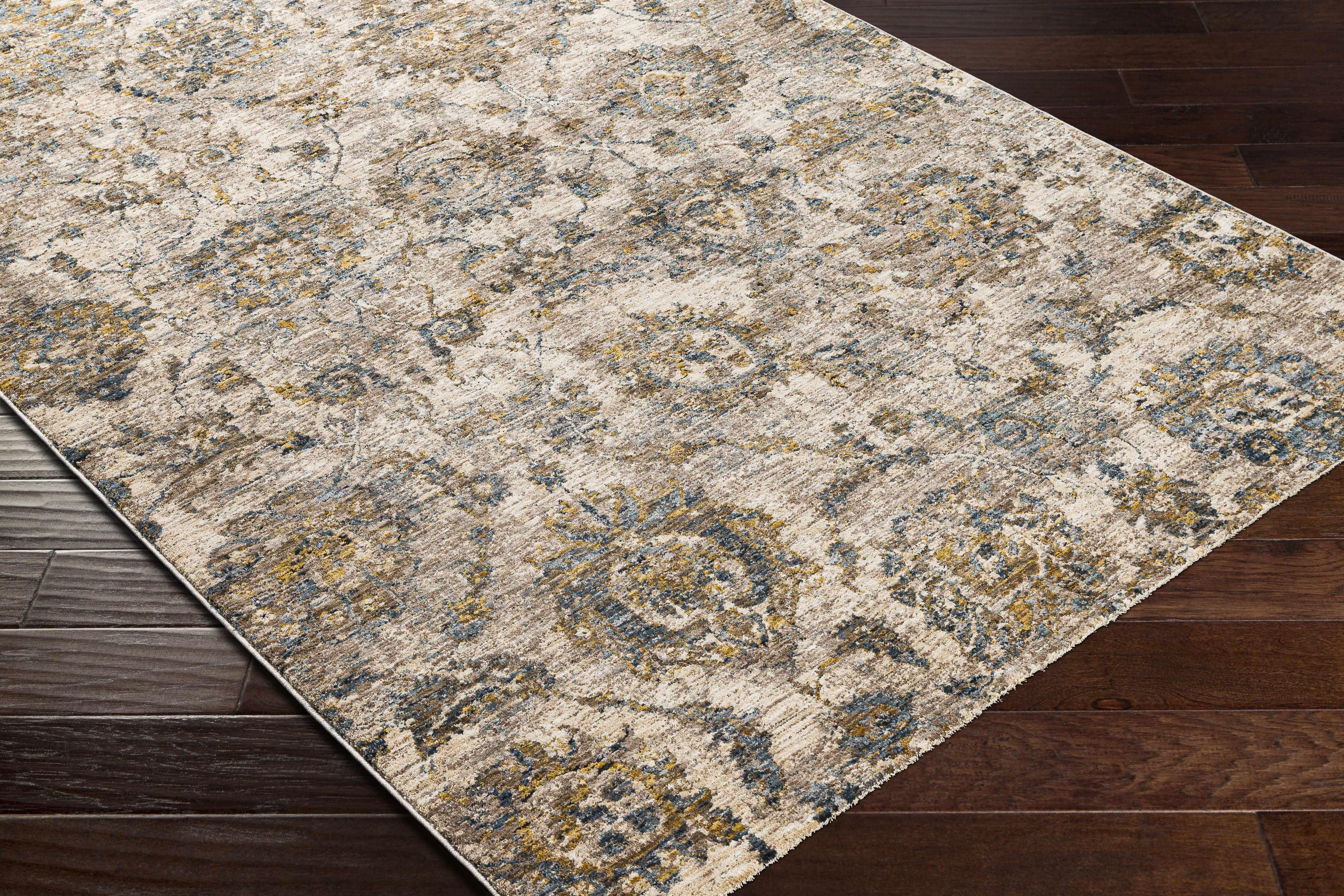 Morinville Teal Floral Rug - PRHOMZ
