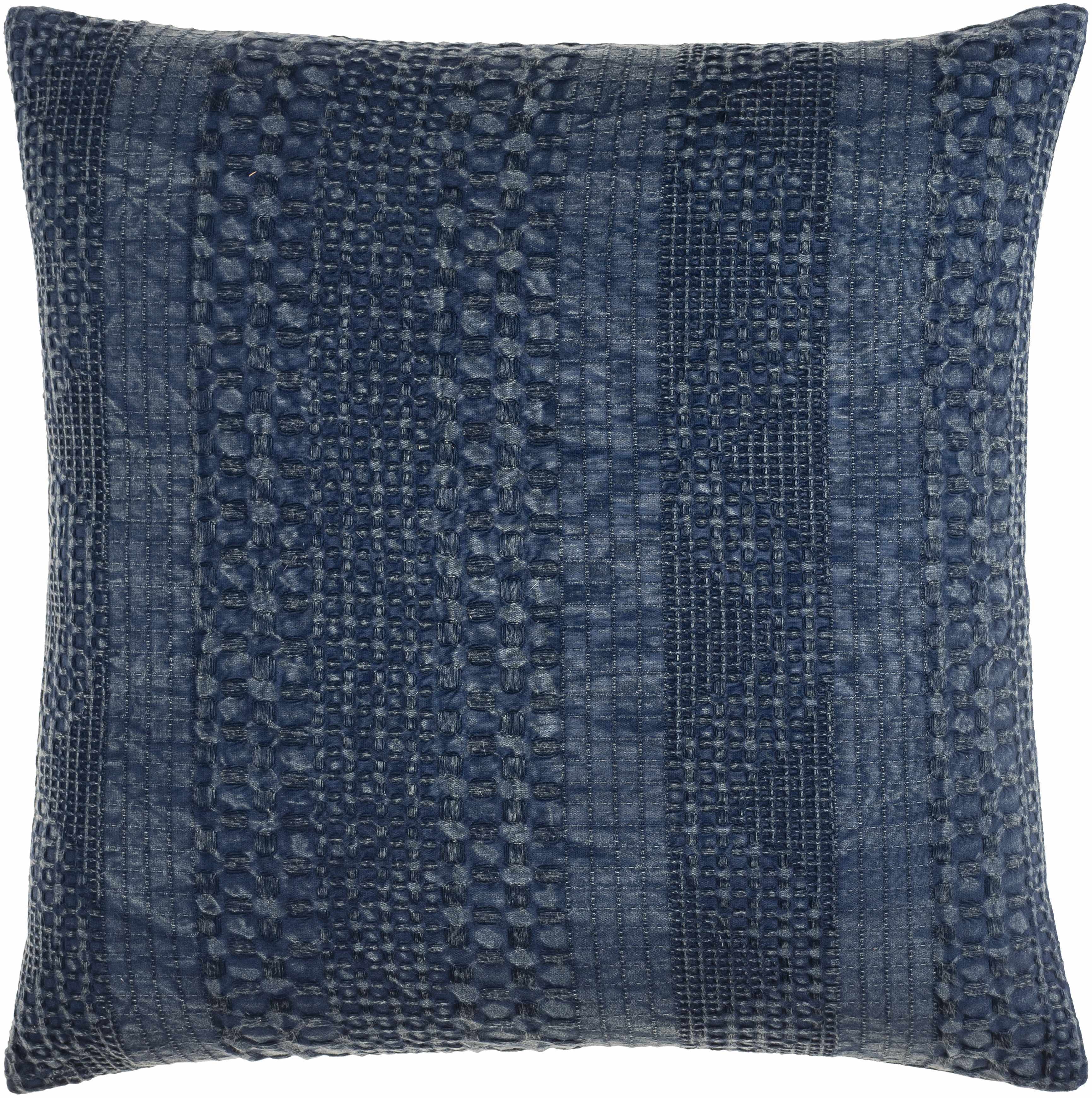 Edom Navy Blue Textured Throw Pillow-0