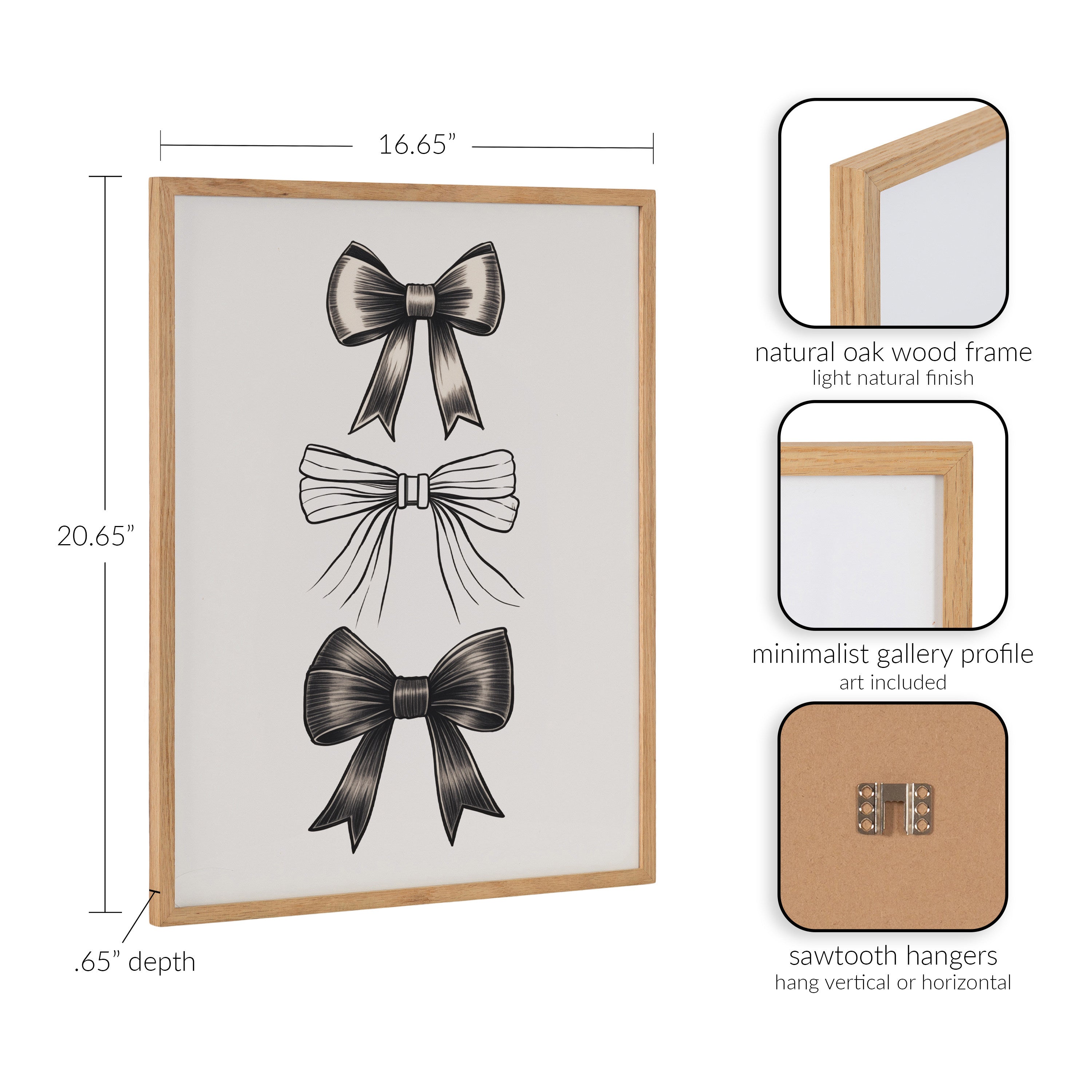 Gallery Coquette Preppy Retro Girly Black Bows Print by The Creative Bunch Studio
