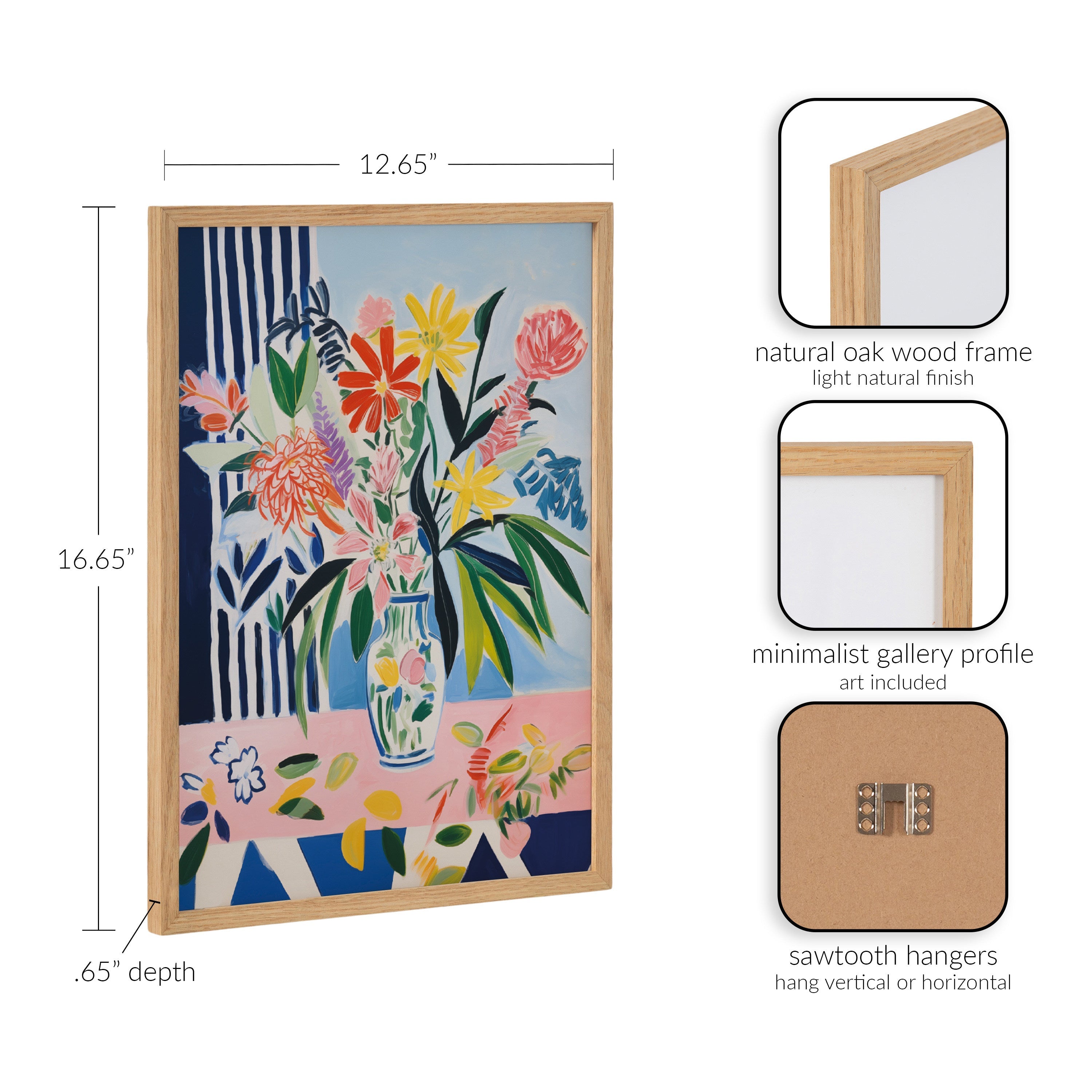 Gallery Cheerful Maximalist Flower Vase Print by The Creative Bunch Studio