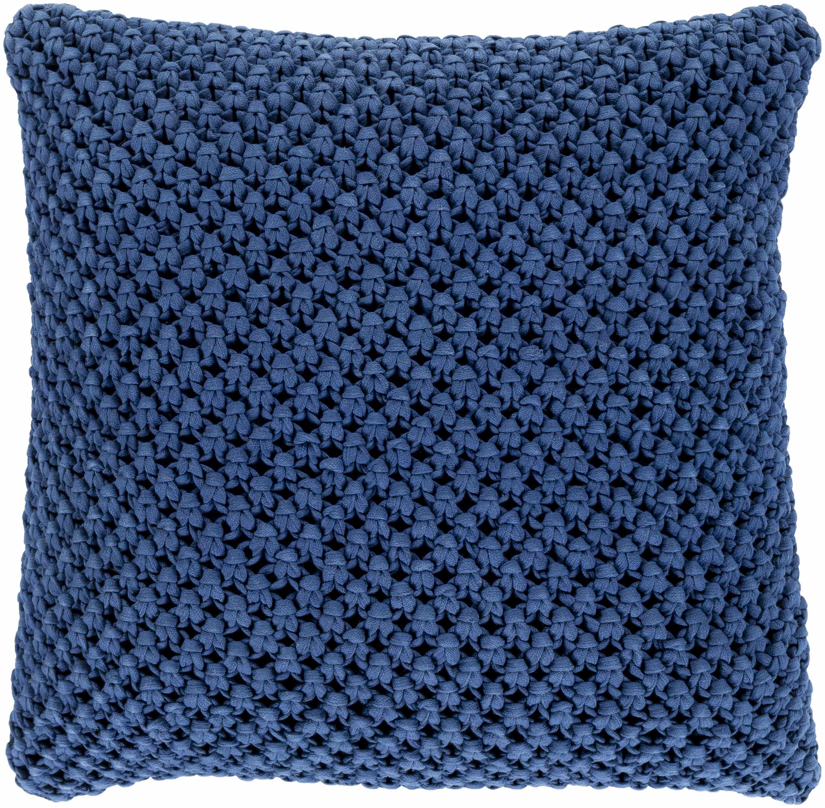 Efeler Navy Crochet Throw Pillow - Clearance-0