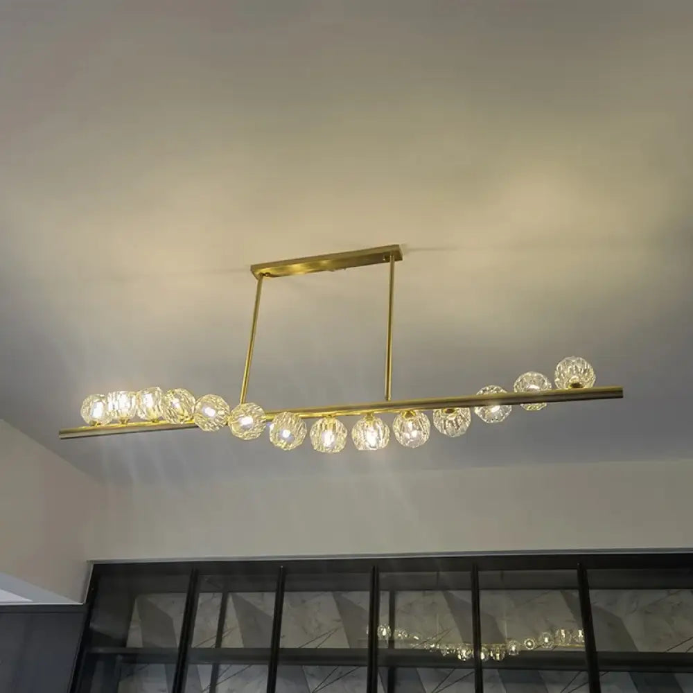 Elegant Crystal Chandelier | Kitchen Island Home Lighting