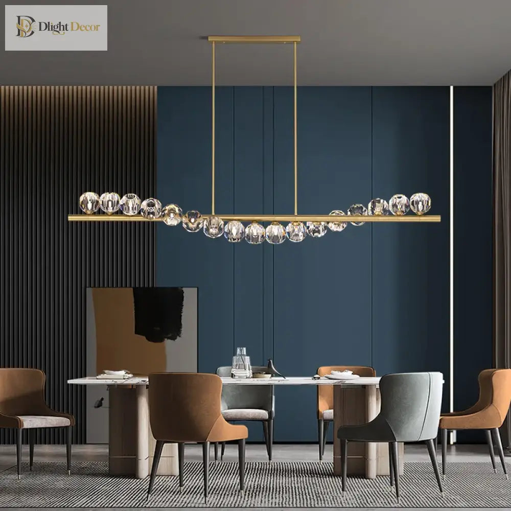 Elegant Crystal Chandelier | Kitchen Island Home Lighting