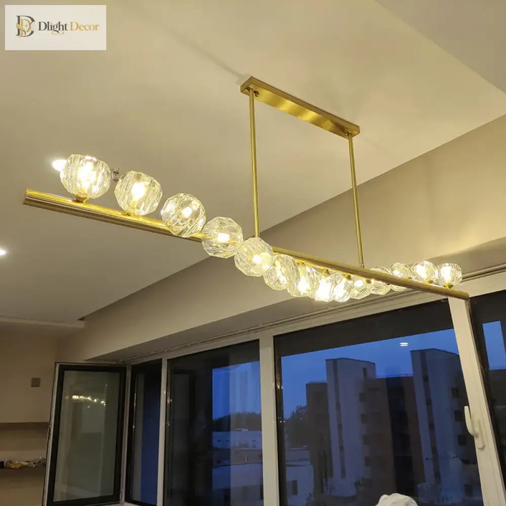Elegant Crystal Chandelier | Kitchen Island Home Lighting