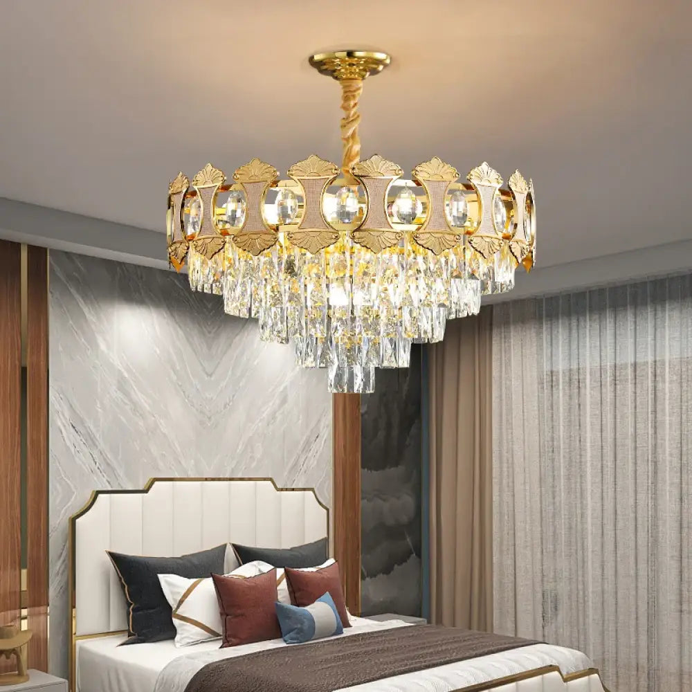 Elegant Crystal Gold Chandelier | Dining Room Home Lighting