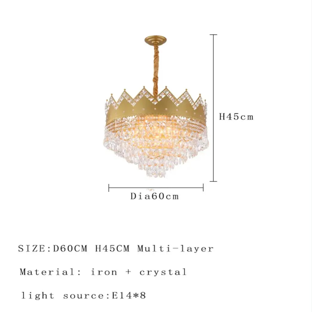Elegant Crystal Gold Chandelier | Dining Room Lighting