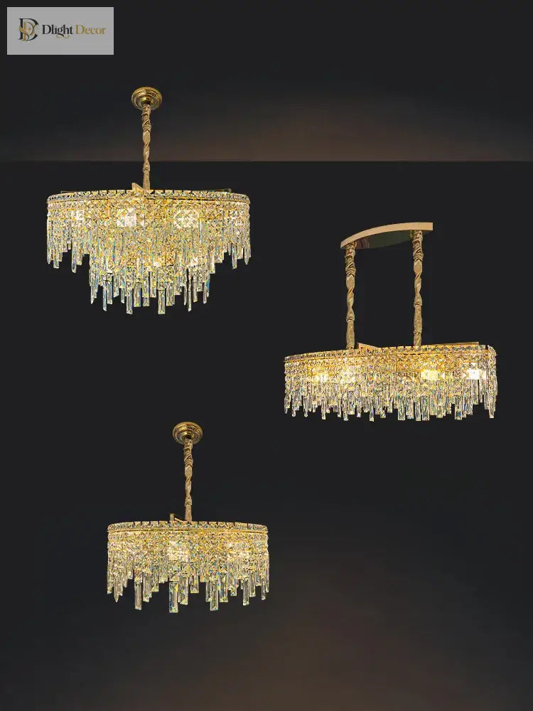 Elegant Gold Chandelier | Modern Dining Room Lighting