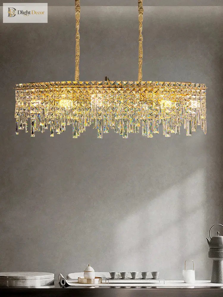 Elegant Gold Chandelier | Modern Dining Room Lighting