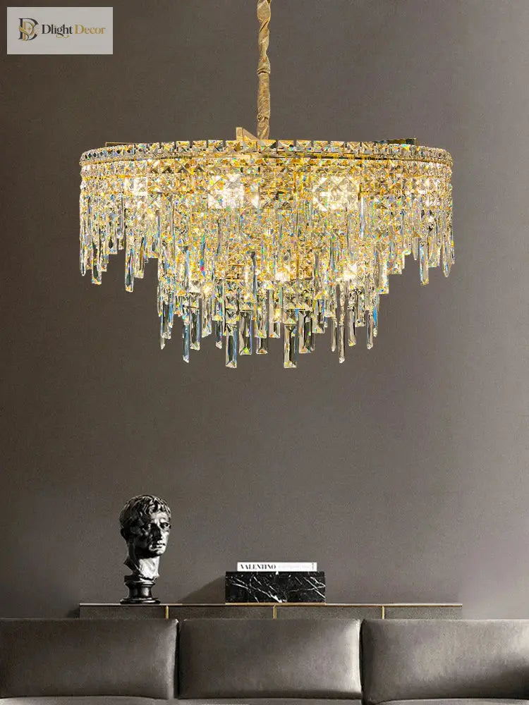 Elegant Gold Chandelier | Modern Dining Room Lighting