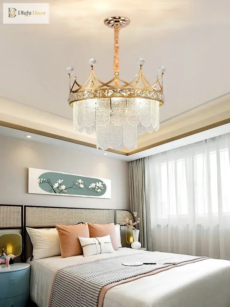 Elegant K9 Minimalist Chandelier | Bedroom Home Lighting
