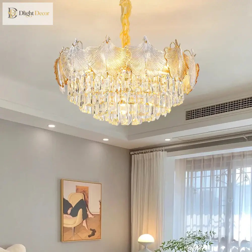 Elegant LED Crystal Chandelier | Modern Bedroom Lighting