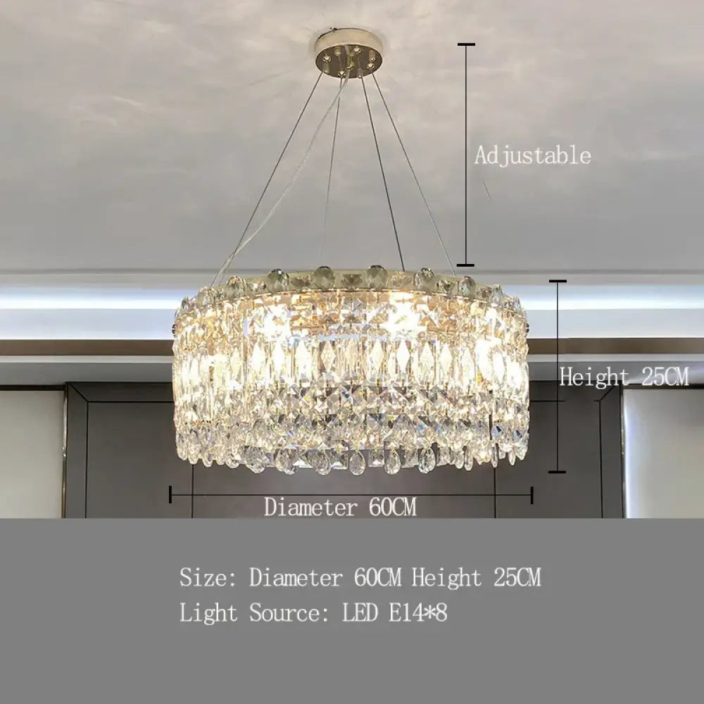 Elegant LED Crystal Gold Chandelier | Dining Room Lighting