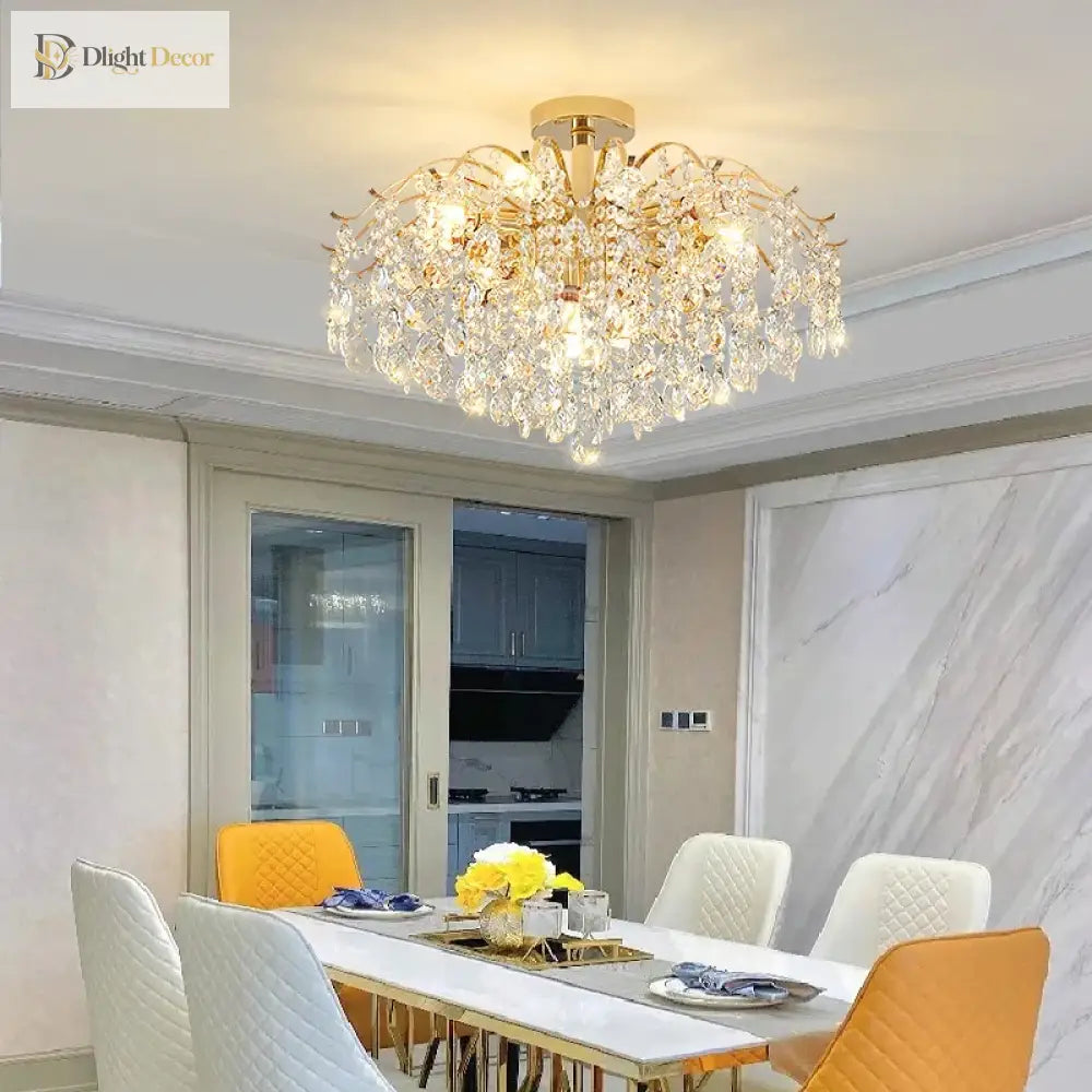 Elegant Nordic Crystal Chandelier | Dining Room Lighting