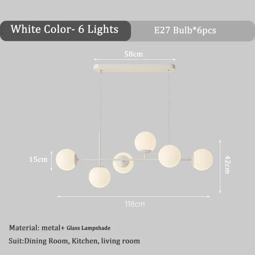 Elegant White Pendant Light | Kitchen Island Home Lighting