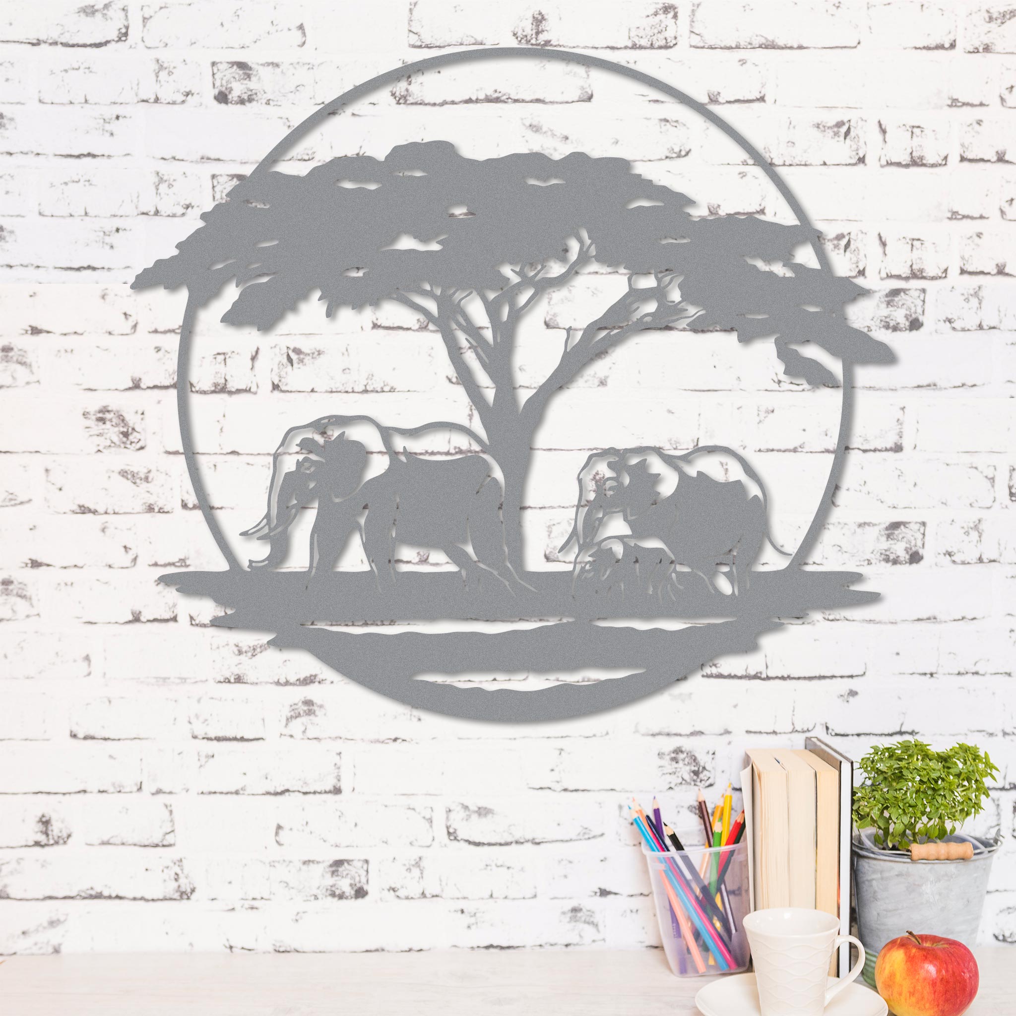 Elephant with Calf in the Serengeti Sign-4