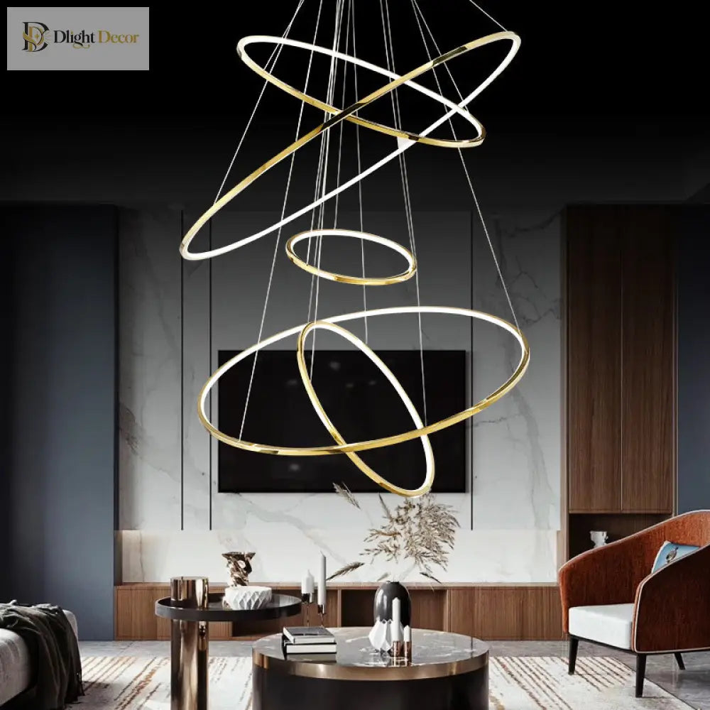 Embrace LED Modern Gold Chandelier | Dining Room Lighting