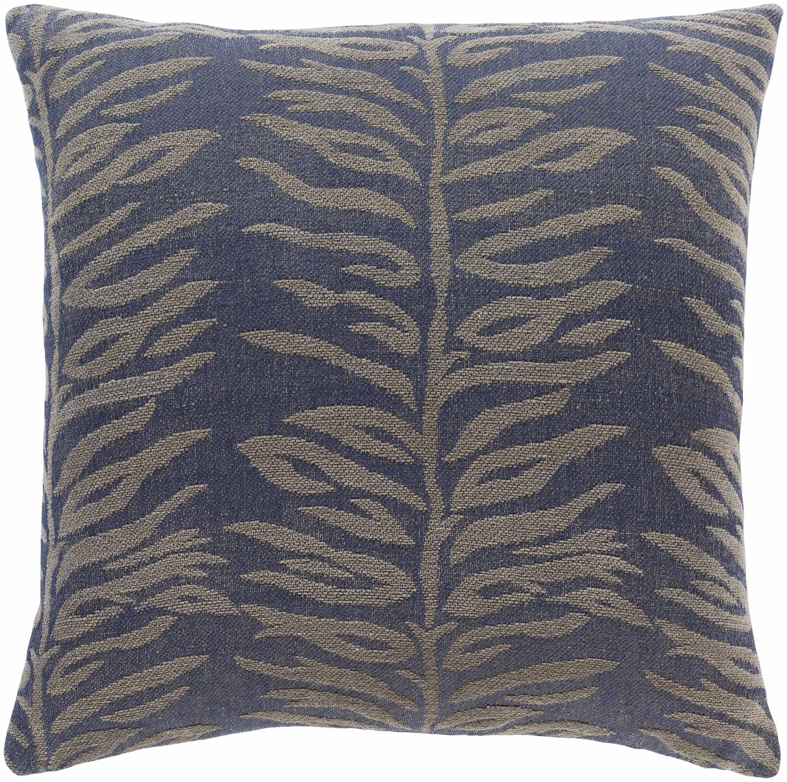 Endeavor Navy Leaf Pattern Accent Pillow - Clearance - PRHOMZ