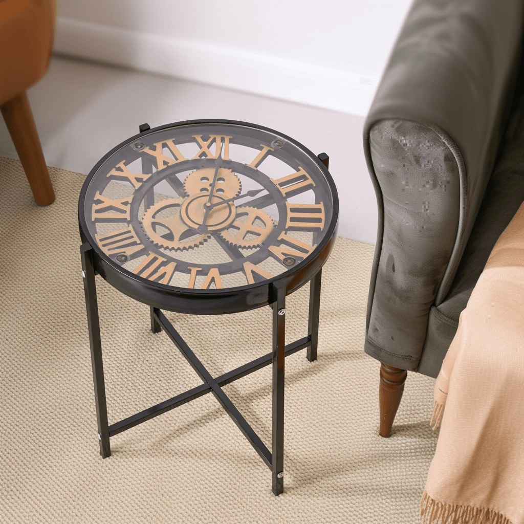 Industrial Style Mechanical Clock Coffee Table - PRHOMZ