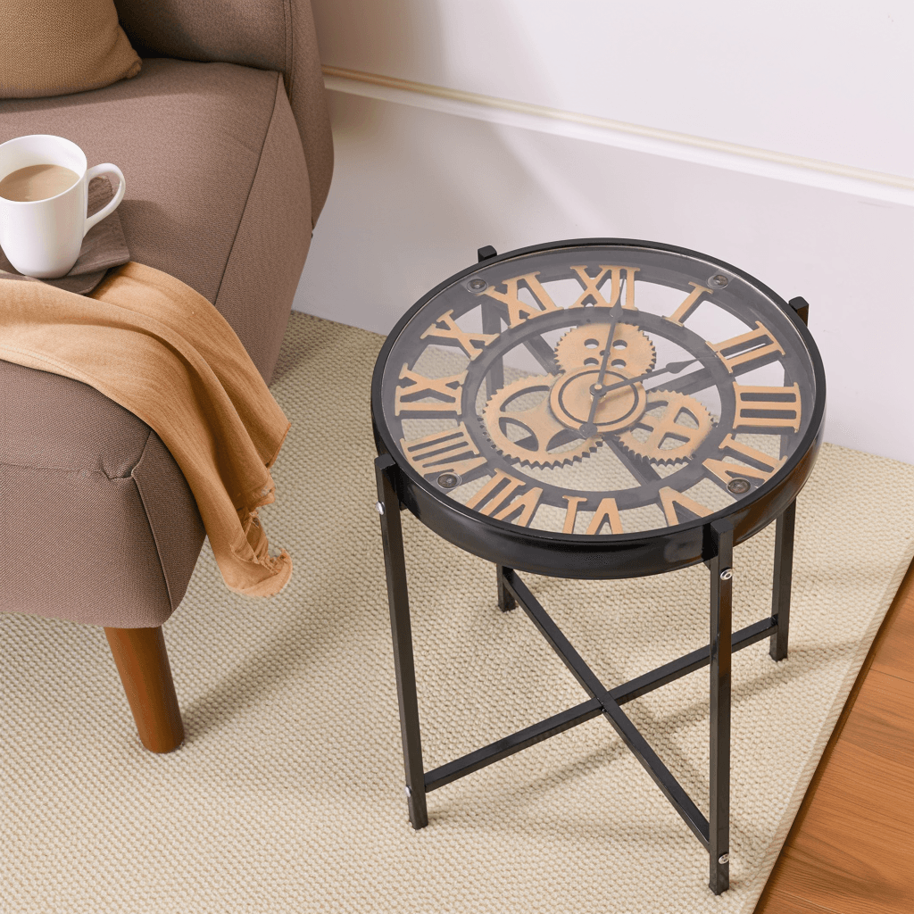 Industrial Style Mechanical Clock Coffee Table - PRHOMZ