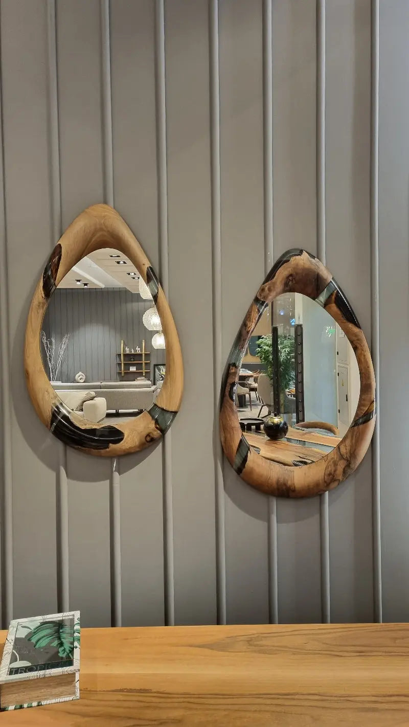 Epoxy-Resin and Walnut, Unique Mirrors