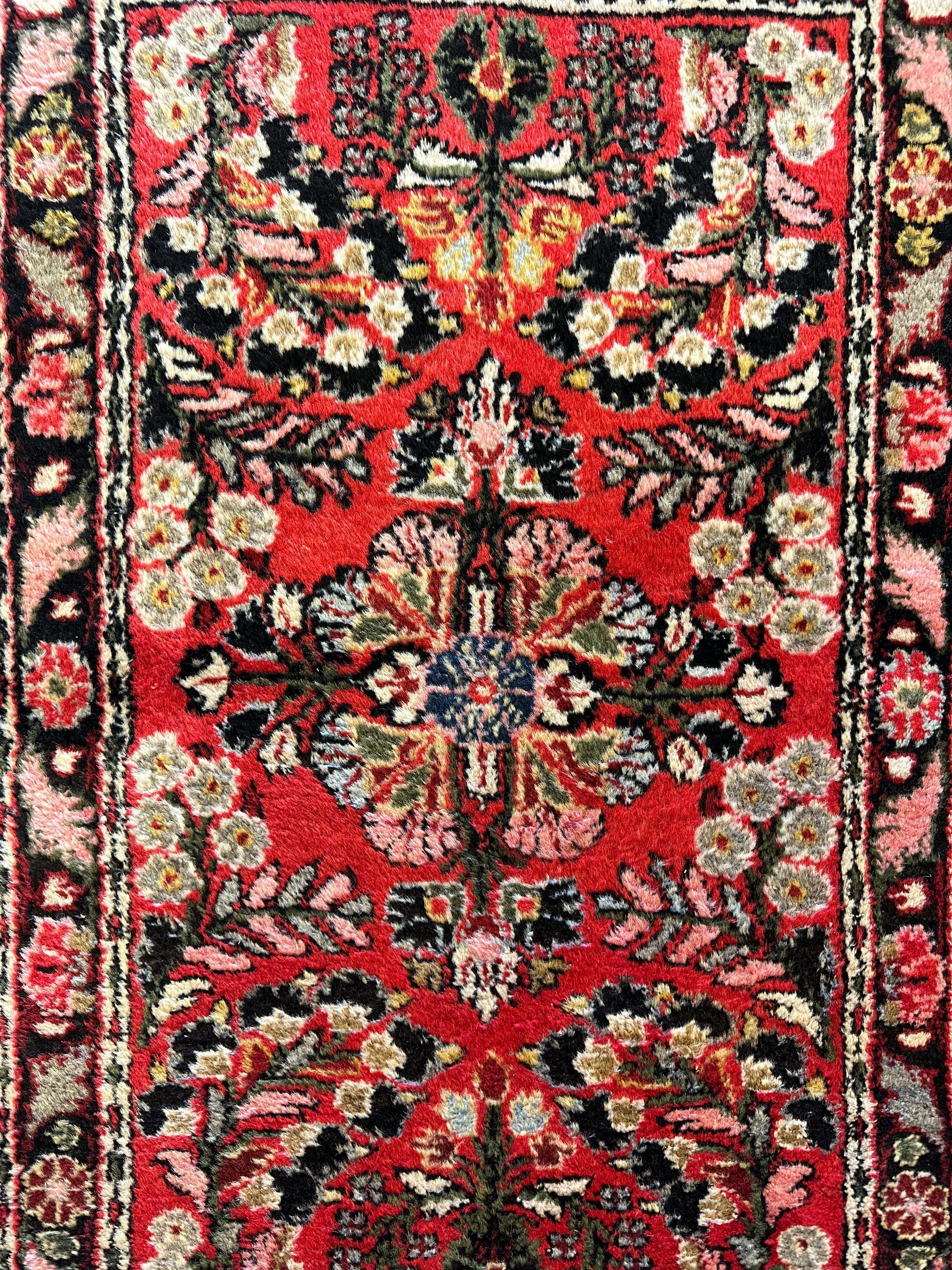 Exquisite Small Sarouk Rug 1'10''x3 Ft