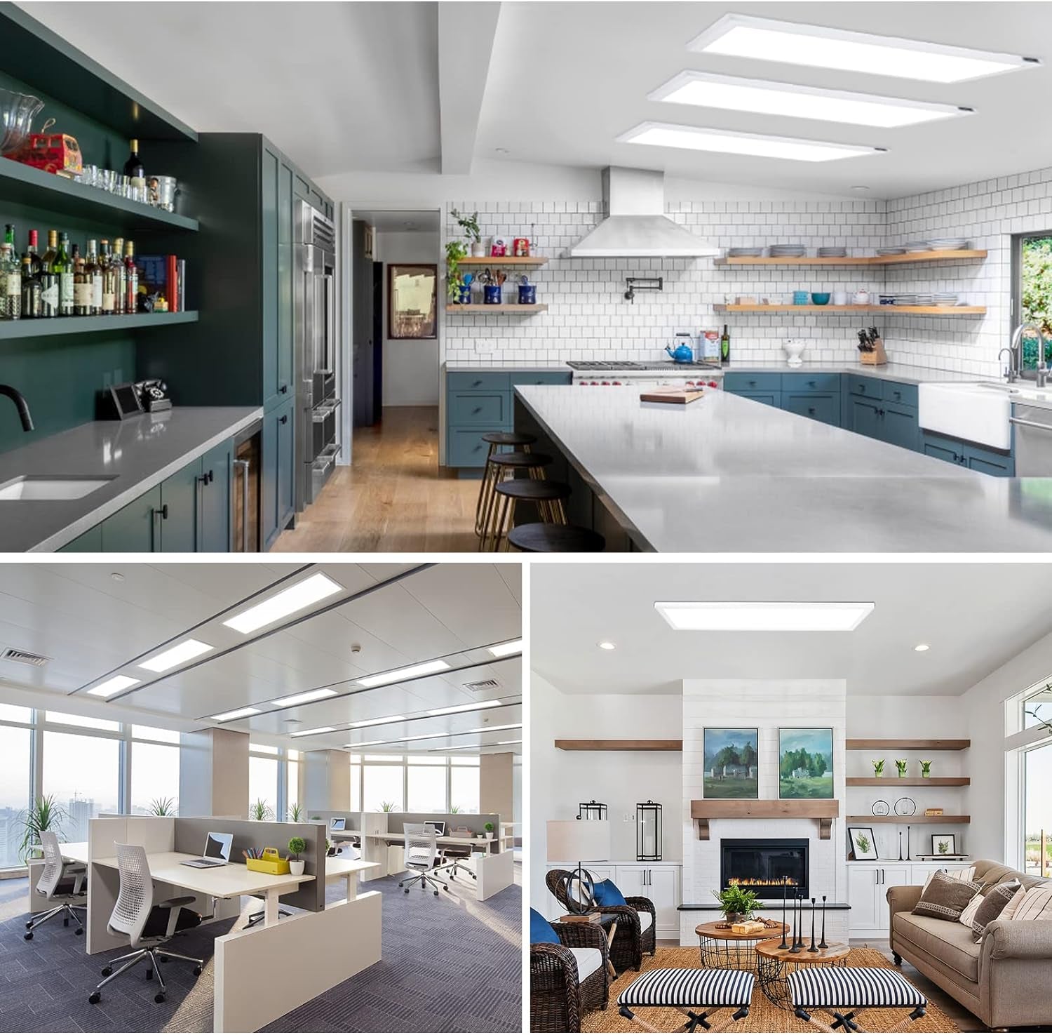 1X4 Ft Led Flat Panel Light Dimmable Selectable Color Temperature Ultra Slim Flush Mount Ceiling Lamp 4800 Lm 48W 2 Pack