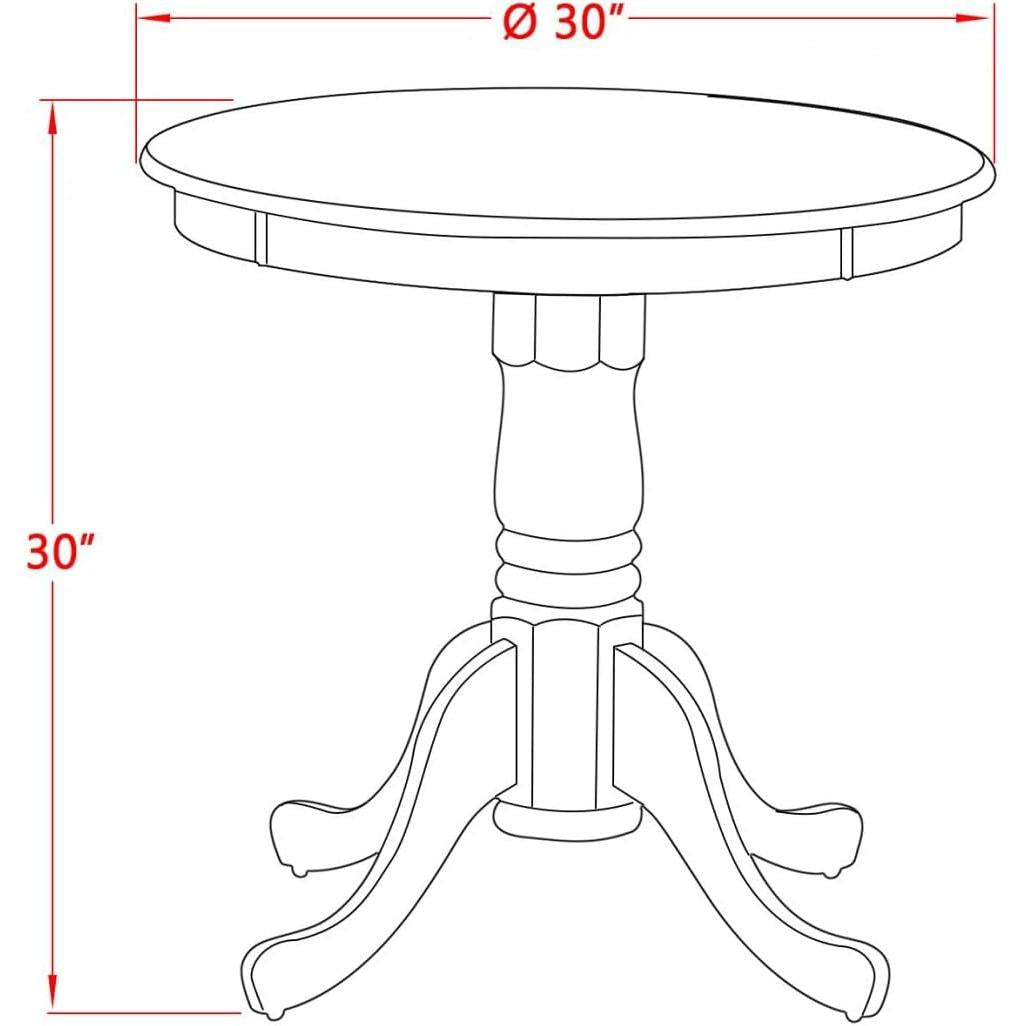 Edan 30 Inch Round Rubber Wood Dining Table Black And Cherry