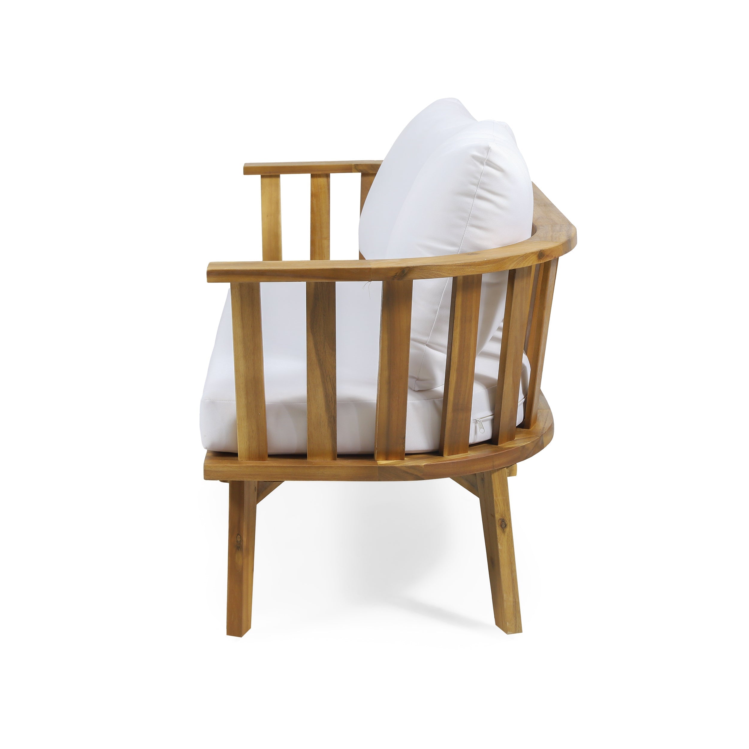 4-Pieces Acacia Wood Patio Furniture Set with Cushions