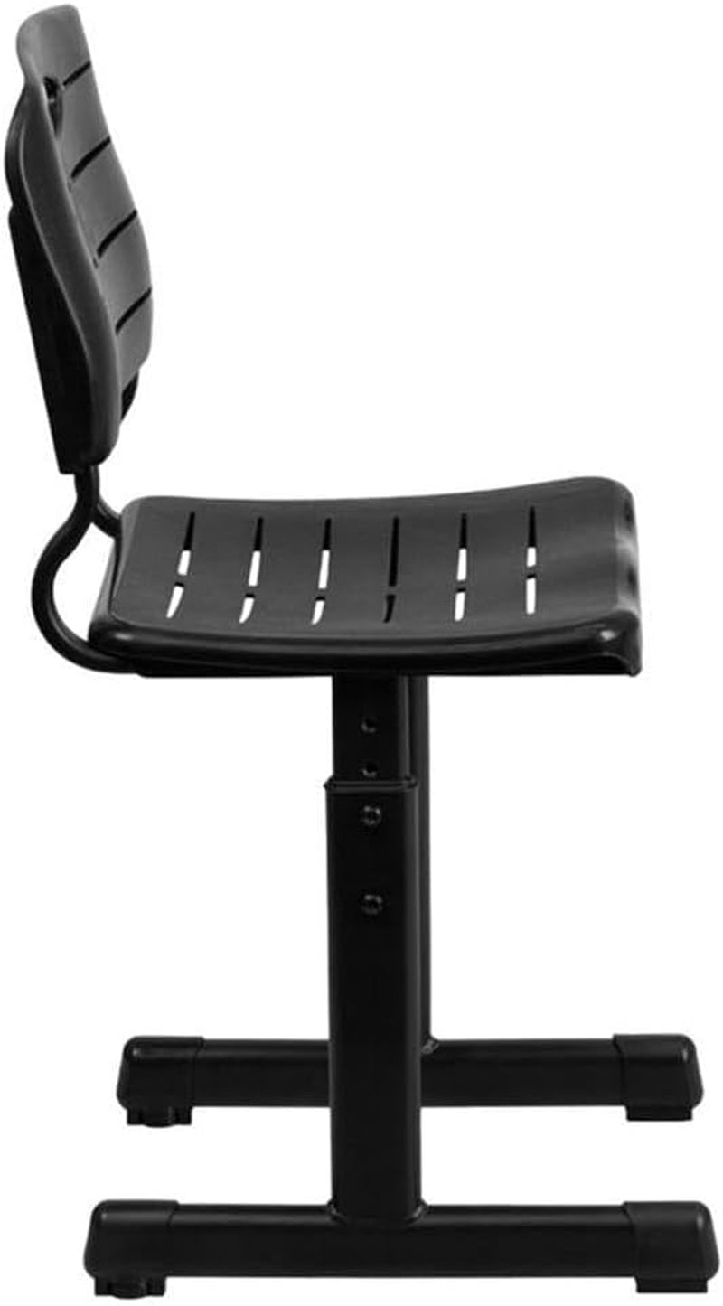 Adjustable Height Black Classroom Chair With Pedestal Frame