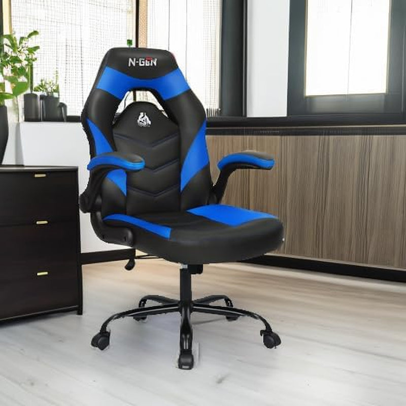 Blue Ergonomic Gaming Chair With Adjustable Height