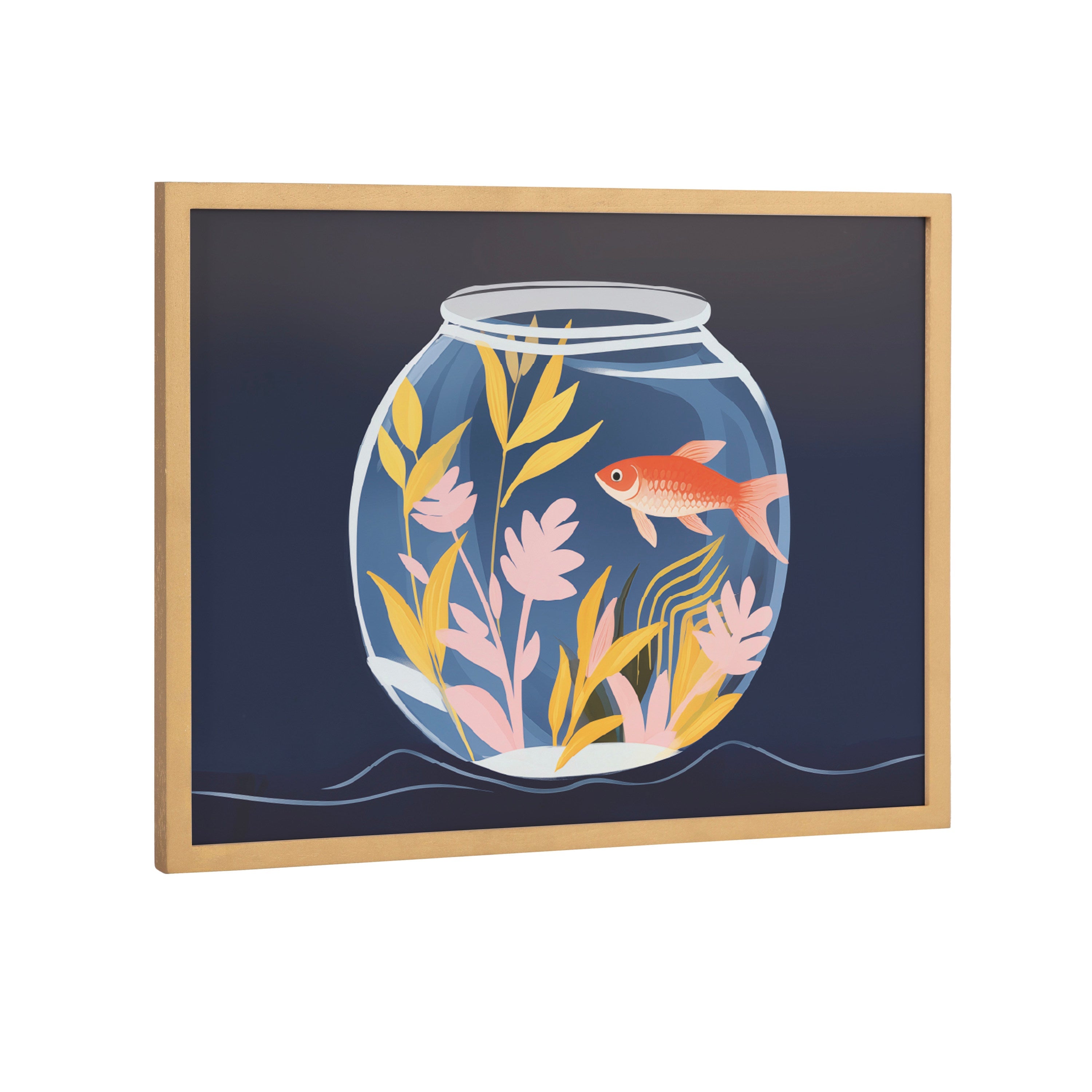 Gallery Pet Goldfish Cute Botanicals Fish Tank Print by The Creative Bunch Studio