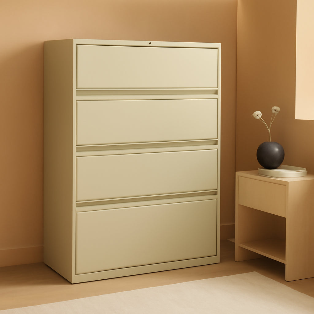 Putty 5 Drawer Lateral File Cabinet With Lock Office Filing