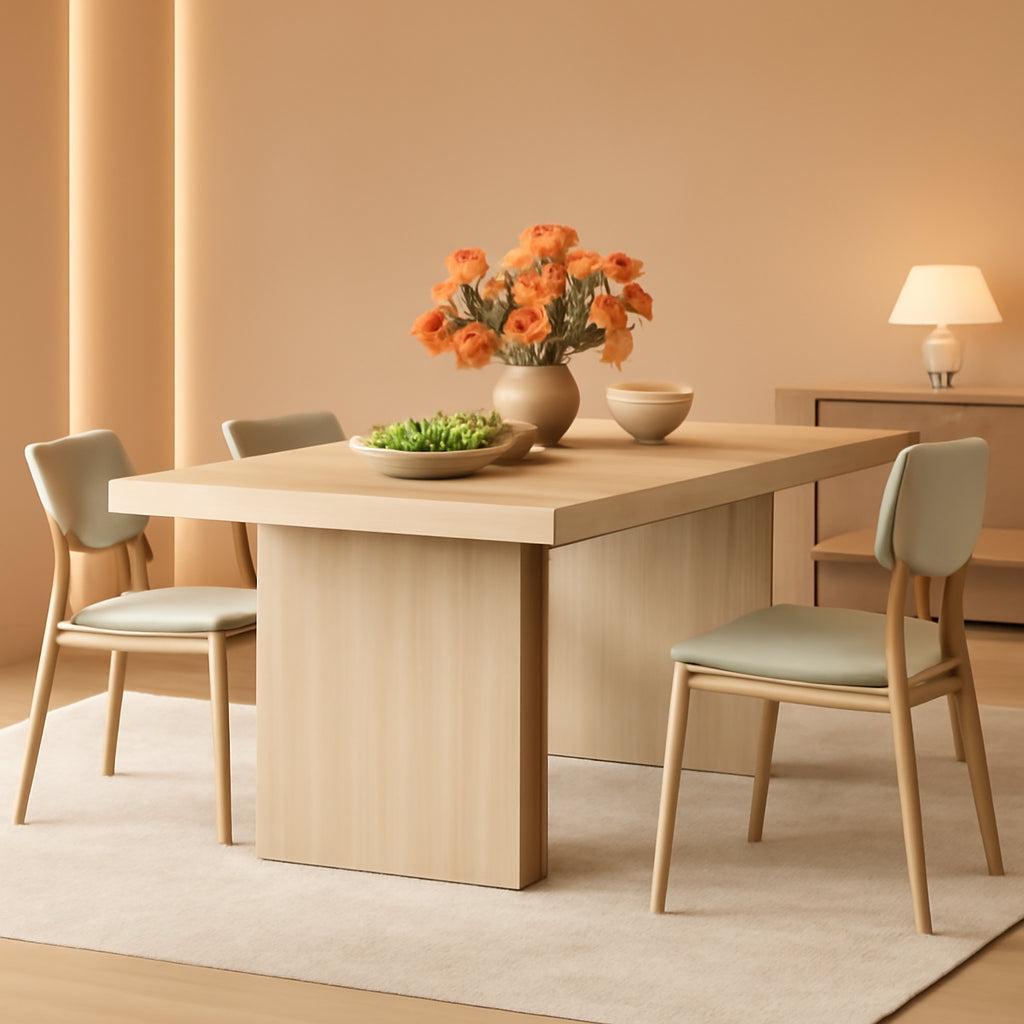 63 Inch Farmhouse Dining Table Seats 6 With Fluted Lines