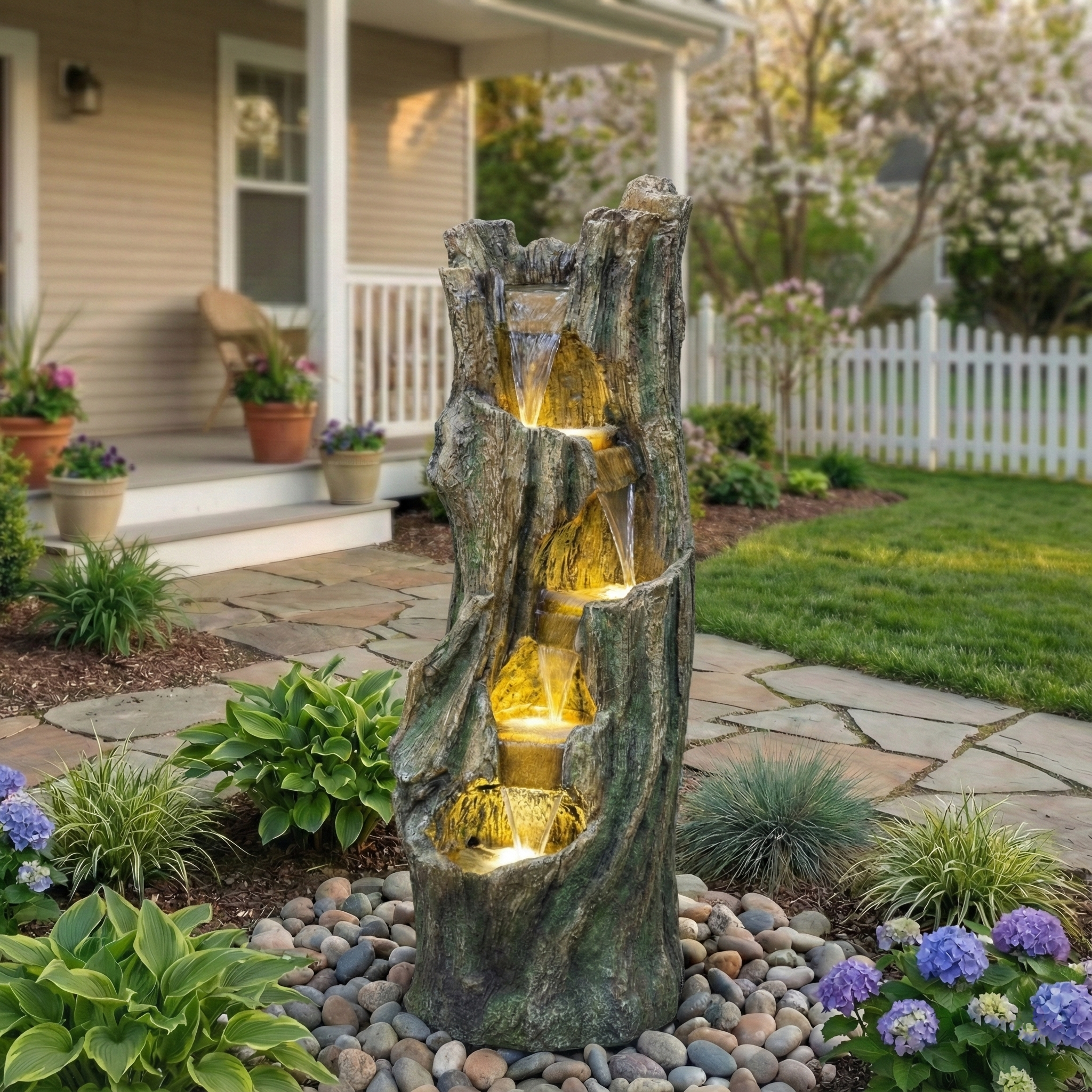 Waterfall Fountain for Outdoor Gardens and Patios