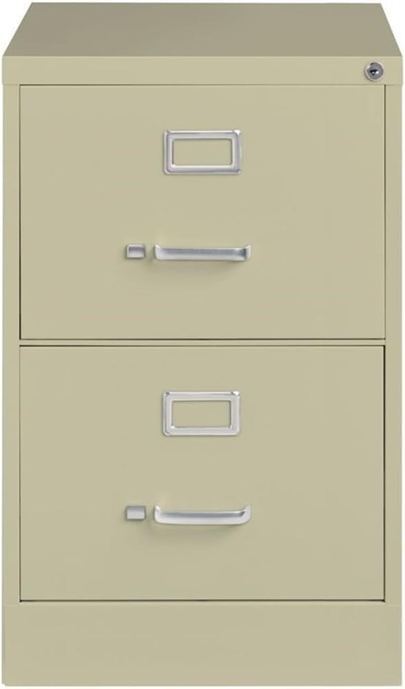 Beige 2 Drawer Locking Metal Vertical File Cabinet