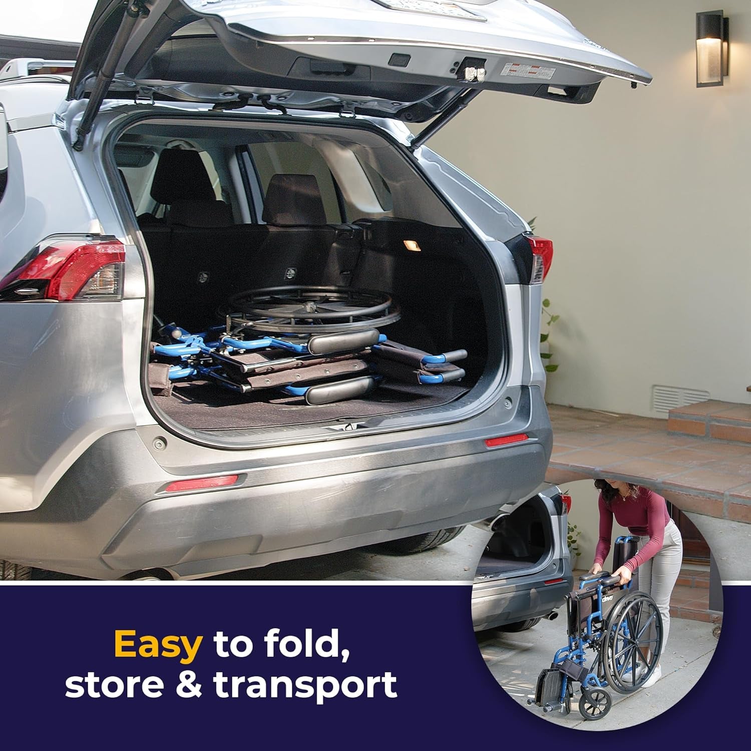 Blue Streak Folding Wheelchair With Flip Back Desk Arms 20 Inch Seat