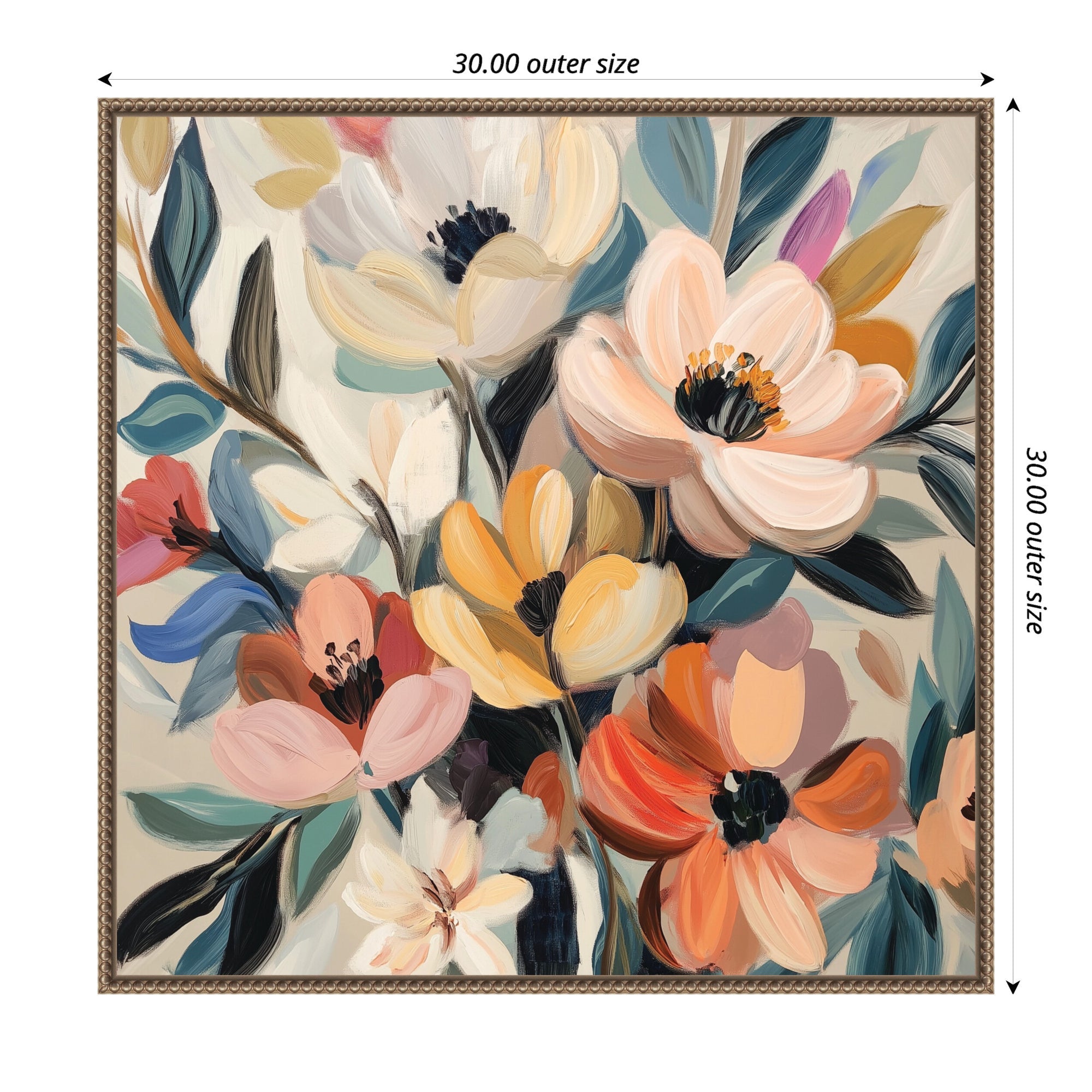 Sylvie Garden Bloom Abstract Bouquet II Framed Canvas by The Creative Bunch Studio