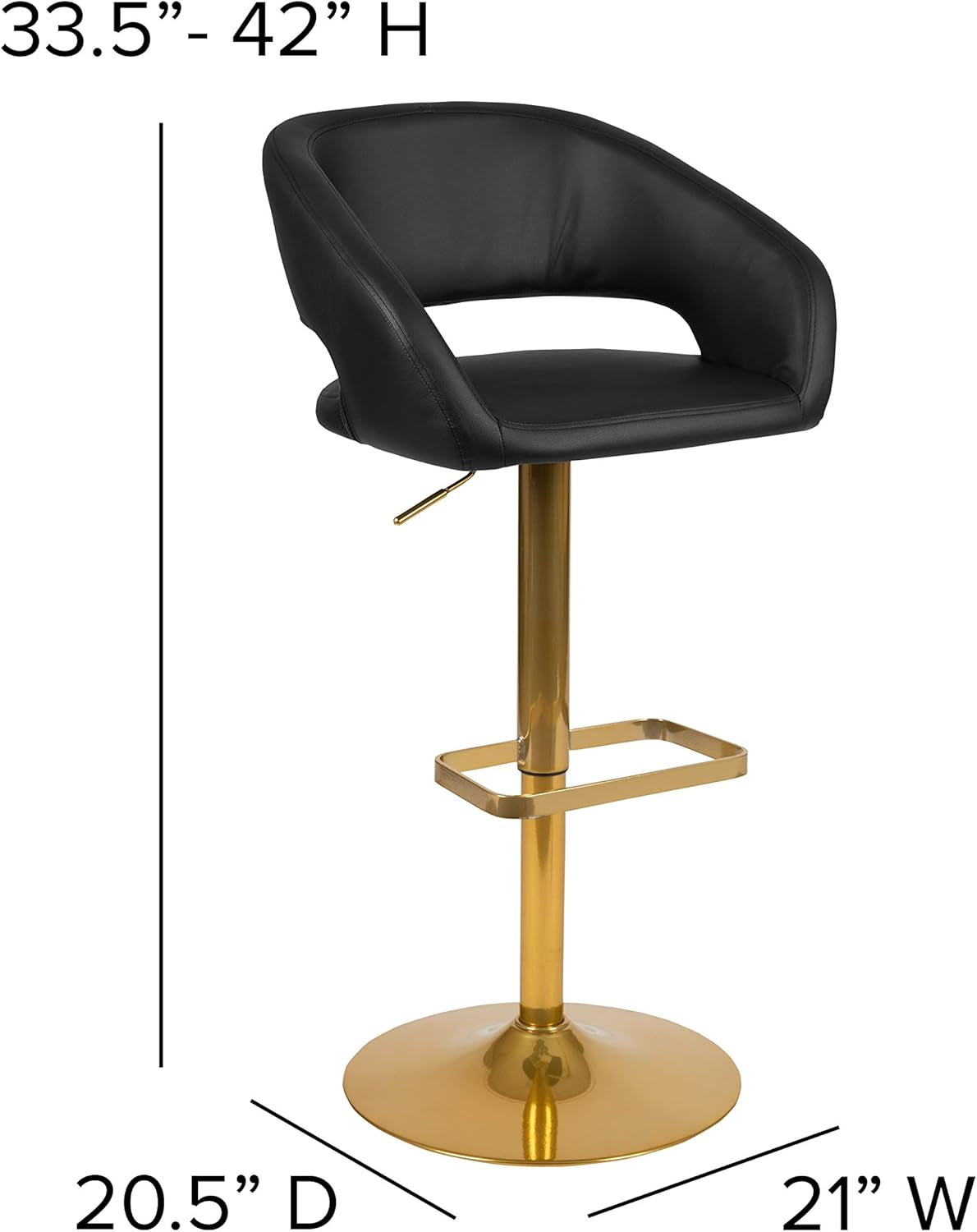 Contemporary Adjustable Height Barstool With Stylish Footrest
